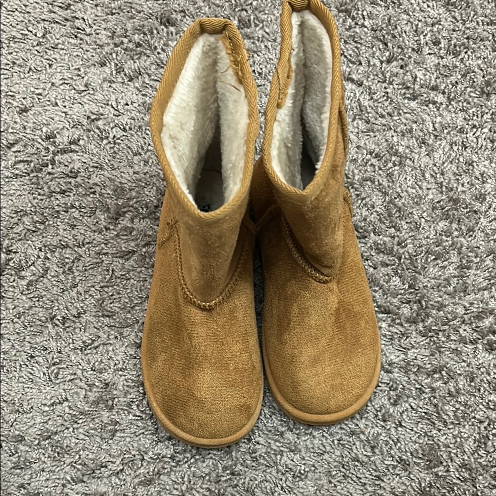Fabkids Tan Suede Mid-Calf Boots with Plush Lining